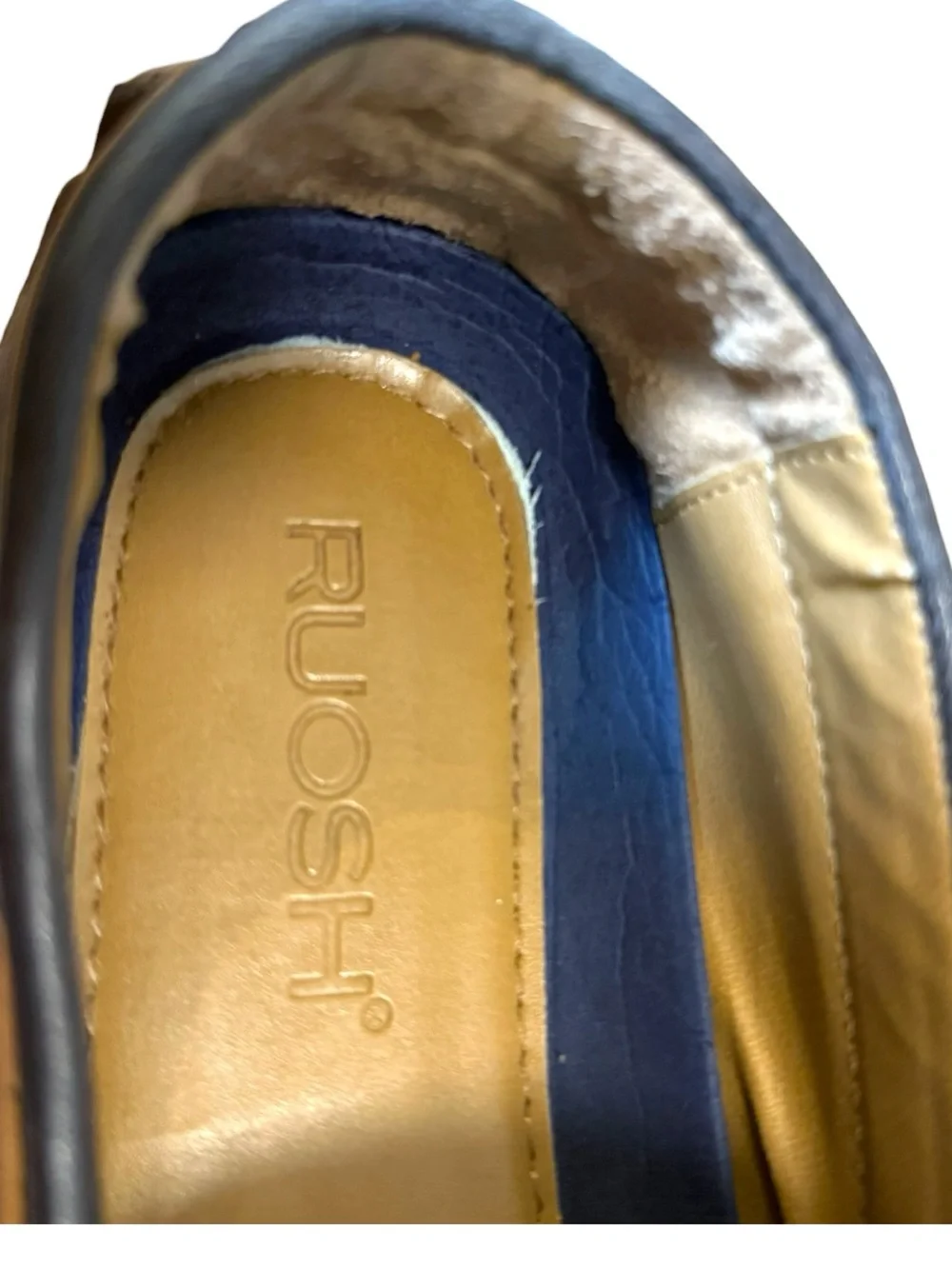 RUOSH Leather Driving Moccasin Loafers Brown UK 10 EU 44 US 11